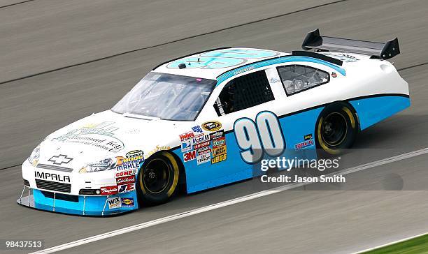 Casey Mears drives the Keyed-Up Motorsports Chevrole during practice for the NASCAR Sprint Cup Series Auto Club 500 at Auto Club Speedway on February...