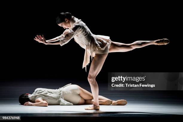 Dancers perform Stop Motion during the Nederlands Dans Theater 1 Photocall at Sadler's Wells Theatre on June 26, 2018 in London, England.
