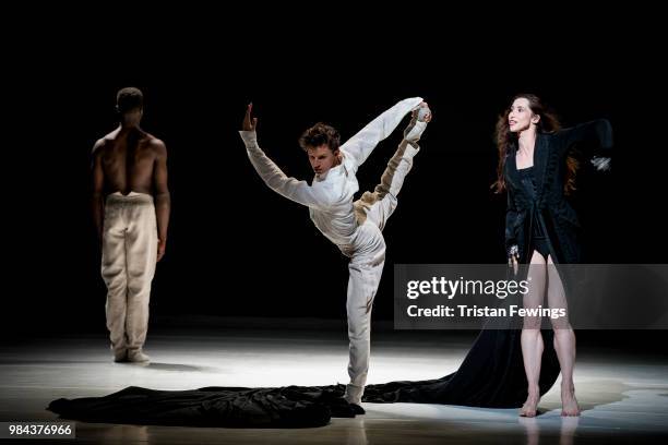 Dancers perform Stop Motion during the Nederlands Dans Theater 1 Photocall at Sadler's Wells Theatre on June 26, 2018 in London, England.