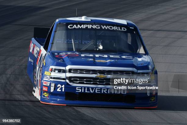 Johnny Sauter ISM Connect Chevrolet Silverado works his way through turn four during the practice session for the NASCAR Camping World Truck Series...