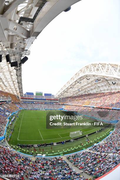 General view inside the stadium with match in play during the 2018 FIFA World Cup Russia group C match between Australia and Peru at Fisht Stadium on...