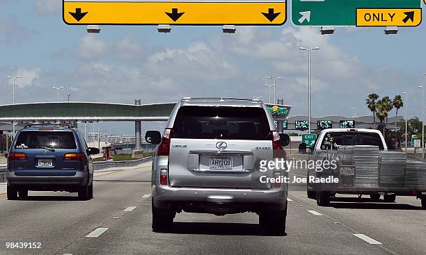 Lexus GX 460 SUV is seen traveling on a highway on April 13, 2010 in Sunrise, Florida. The parent company of Lexus, Toyota , is having to deal with...