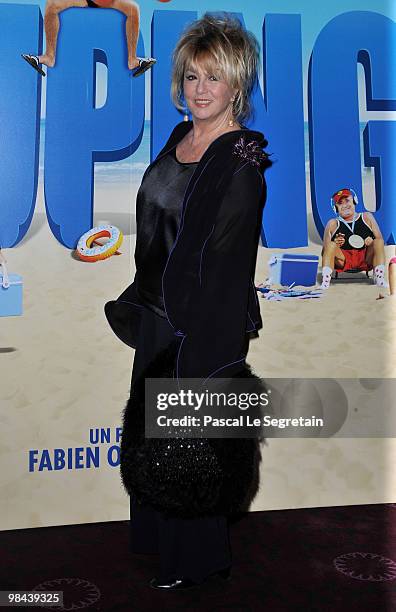 Actress Mylene Demongeot attends the Premiere of "Camping 2" at Cinema Gaumont Opera on April 13, 2010 in Paris, France.