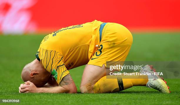 Aaron Mooy of Australia looks dejected following his sides defeat in the 2018 FIFA World Cup Russia group C match between Australia and Peru at Fisht...