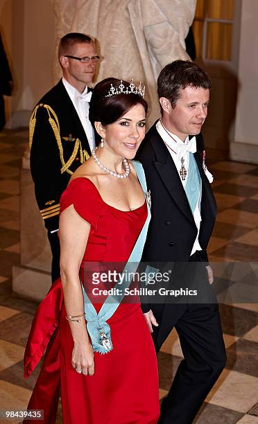 Crown Princess Mary of Denmark and Crown Prince Frederik of Denmark attends Queen Margrethe 70th Birthday Celebrations - Day 1 on April 13, 2010 in...