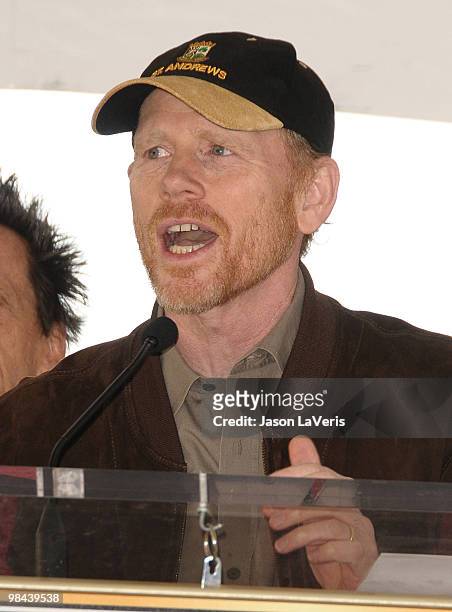 Producer Ron Howard attends Russell Crowe's induction into the Hollywood Walk Of Fame on April 12, 2010 in Hollywood, California.