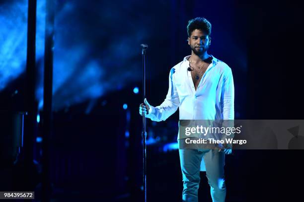 Jussie Smollett performs on stage during VH1 Trailblazer Honors 2018 at The Cathedral of St. John the Divine on June 21, 2018 in New York City.