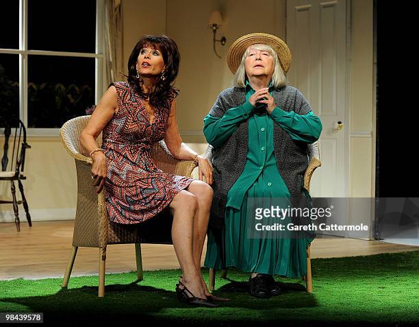 Sally Farmiloe-Neville and Judy Cornwell perform a scene from 'When The Lilac Blooms My Love' at the Leicester Square Theatre on April 13, 2010 in...
