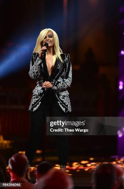 Recording artist Bebe Rexha performs on stage during VH1 Trailblazer Honors 2018 at The Cathedral of St. John the Divine on June 21, 2018 in New York...