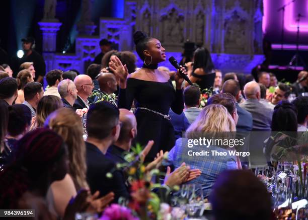 Vy Higginsen's Sing Harlem Choir performs during VH1 Trailblazer Honors 2018 at The Cathedral of St. John the Divine on June 21, 2018 in New York...