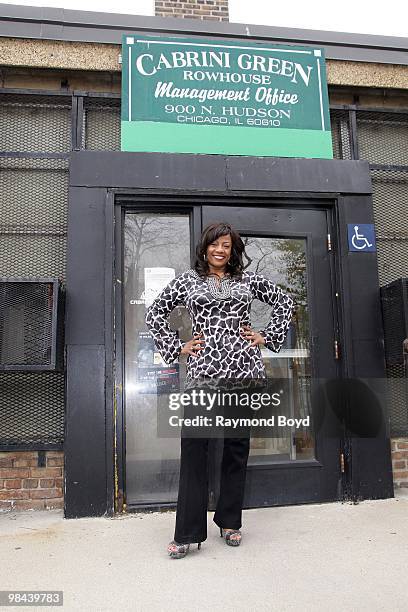 Actress BernNadette Stanis, poses for photos during a Public Housing Tour in Chicago, Illinois on APRIL 12, 2010.