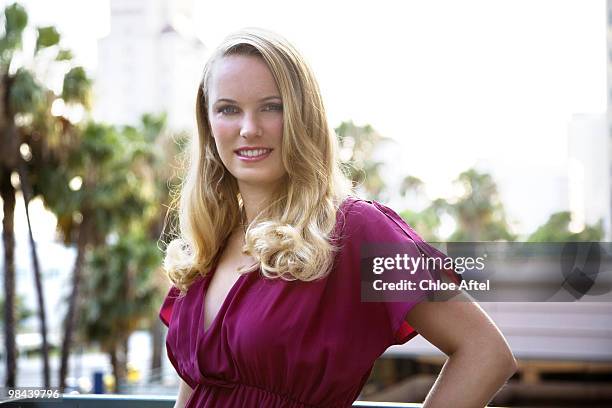 Danish tennis player Caroline Wozniacki, poses at a portrait session for Prestige New York in Long Beach, CA on September 1, 2009. .