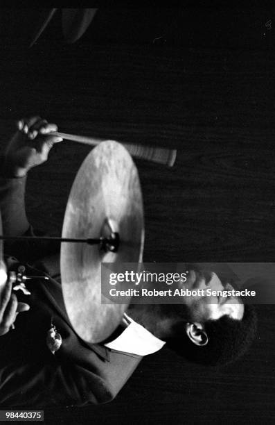 Portrait of the jazz drummer Joseph Rudolph "Philly Joe" Jones , formerly of the Miles Davis Quintet, taken while performing at the Chicago club...