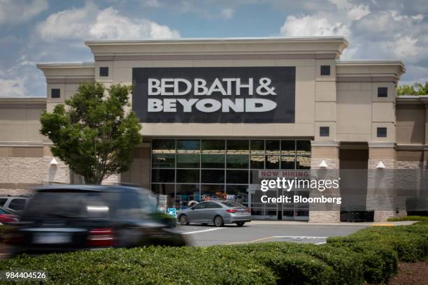 Vehicles pass in front of a Bed Bath & Beyond Inc. Store in Charlotte, North Carolina, U.S., on Monday, June 25, 2018. Bed Bath & Beyond is scheduled...