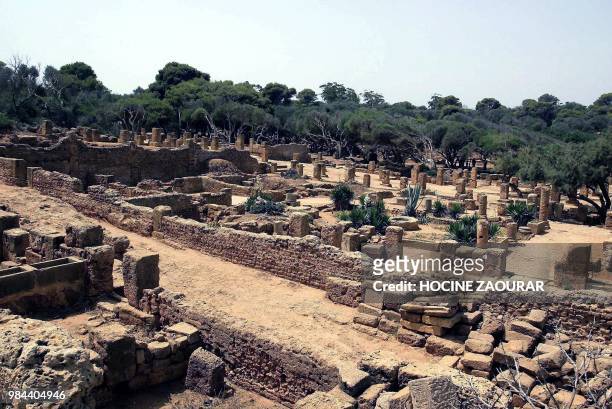 Ruins of rthe "frescos villa" are pictured 14 August 2002 at the historic site of Tipasa. On he Shores of the Mediterranean, Tipasa was an ancient...