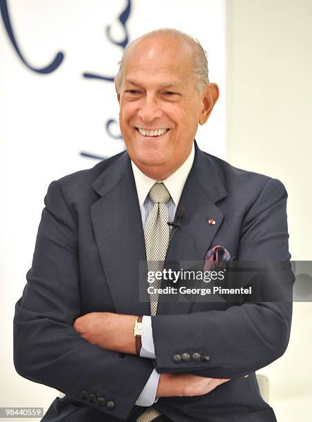 Designer Oscar De La Renta visits Holt Renfrew on Bloor Street on April 13, 2010 in Toronto, Canada.