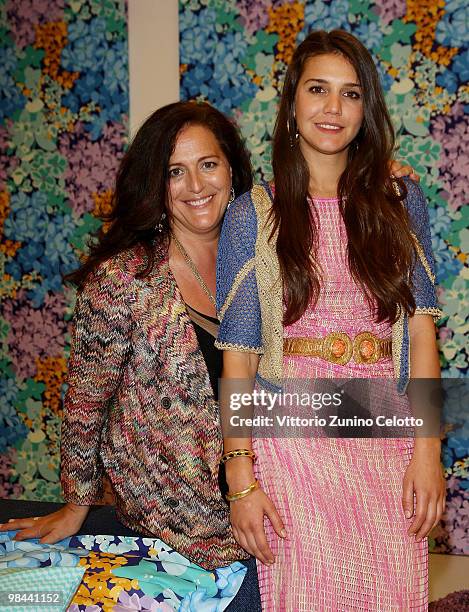 Angela Missoni and Margherita Maccapani Missoni attend the Missoni Home Milano cocktail party on April 13, 2010 in Milan, Italy.