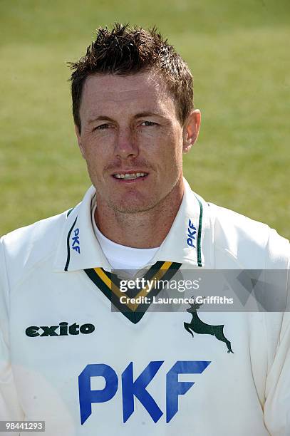 Darren Pattinson of Nottingamshire CCC poses for a portrait during a Photocall at Trent Bridge on April 13, 2010 in Nottingham, England.