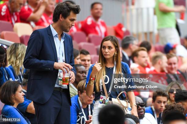 Charlotte Pirroni girlfriend of Florian Thauvin during the FIFA World Cup Group C match between Denmark and France at Luzhniki Stadium on June 26,...