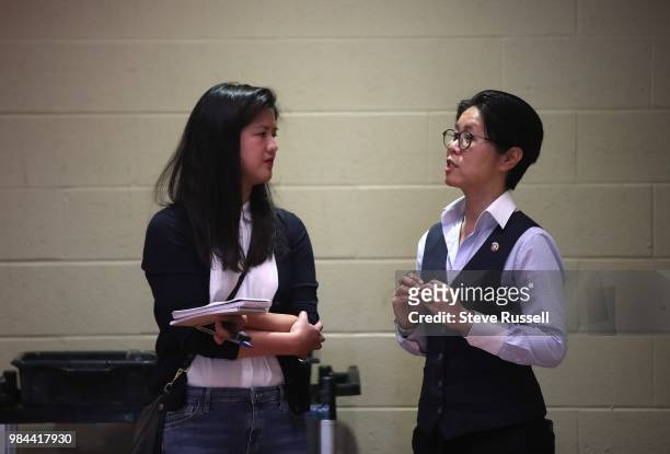 Councillor Wong-Tam is interviewed by Jennifer Yang. Appalled by the lack of women on city council, Hema Vyas, left, decided to launch Women Win...