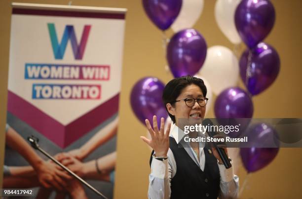 Councillor Wong-Tam applauds the first group of graduates.. Appalled by the lack of women on city council, Hema Vyas decided to launch Women Win...