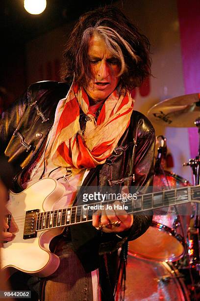 Joe Perry of Aerosmith performs a solo gig on April 13, 2010 in London, England.