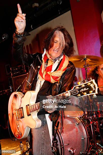 Joe Perry of Aerosmith performs a solo gig on April 13, 2010 in London, England.