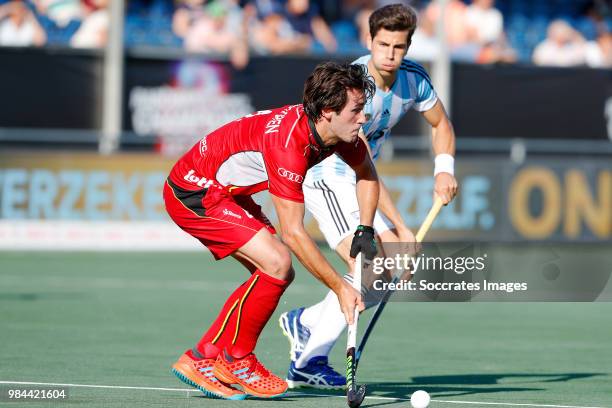 Arthur van Doren of Belgium during the Champions Trophy match between Argentinia v Belgium at the Hockeyclub Breda on June 26, 2018 in Breda...