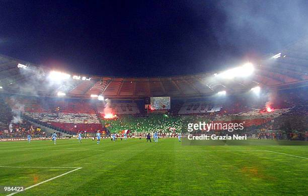 General view during the Serie A 28th Round League match between Roma and Lazio played at the Olympic Stadium, Rome. Digital Image Mandatory Credit:...