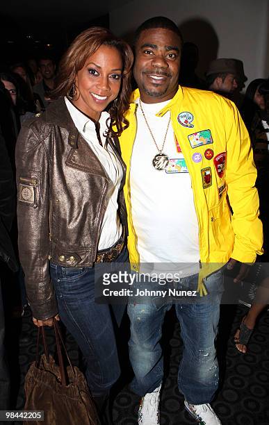 Actors Holly Robinson Peete and Tracy Morgan attend the "Death At A Funeral" Los Angeles Premiere at Pacific's Cinerama Dome on April 12, 2010 in...