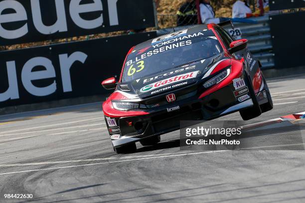 Benjamin Lessennes from Belgium in Honda Civic Type R TCR of Boutsen Ginion Racing during the qualifying of FIA WTCR 2018 World Touring Car Cup Race...