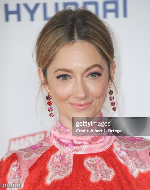 Actress Judy Greer arrives for the Premiere Of Disney And Marvel's "Ant-Man And The Wasp" held at the El Capitan Theater on June 25, 2018 in...