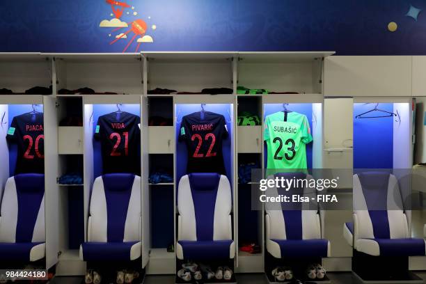 General view inside Croatia dressing room prior to the 2018 FIFA World Cup Russia group D match between Iceland and Croatia at Rostov Arena on June...