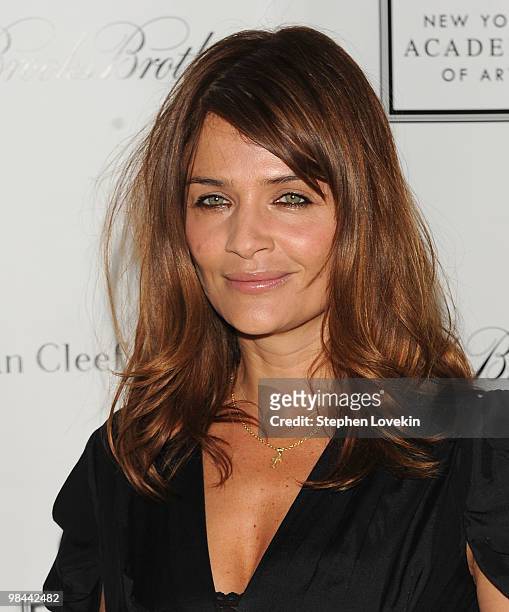 Model Helena Christensen walks the red carpet during the 2010 Tribeca Ball at the New York Academy of Art on April 13, 2010 in New York City.
