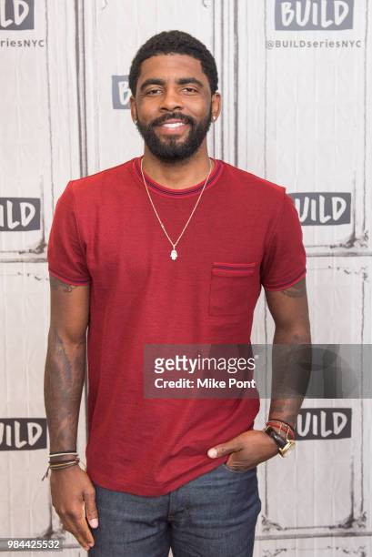 Kyrie Irving attends Build Series to discuss "Uncle Drew" at Build Studio on June 26, 2018 in New York City.