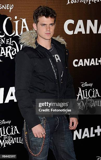 Actor Gonzalo Ramos attends 'Alicia en el Pais de las Maravillas' premiere, at Proyecciones Cinema on April 13, 2010 in Madrid, Spain.