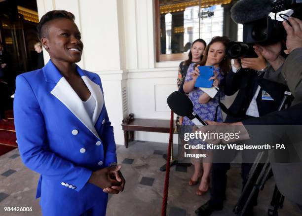 British boxer Nicola Adams arriving for the reception for the Queen's Young Leaders for 2018 at Buckingham Palace, London.