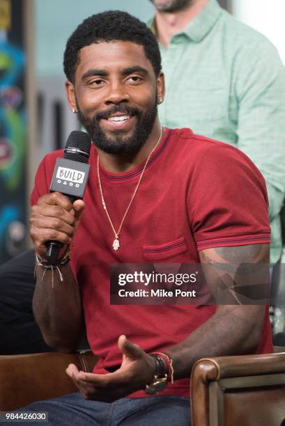 Kyrie Irving attends Build Series to discuss "Uncle Drew" at Build Studio on June 26, 2018 in New York City.