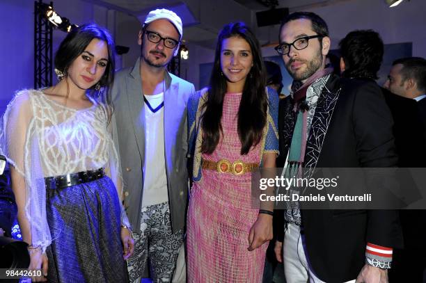 Delfina Delettrez Fendi, Viktor Horsting, Margherita Maccapani Missoni and Rolf Snoeren attend the MINI Countryman Picnic event on April 13, 2010 in...