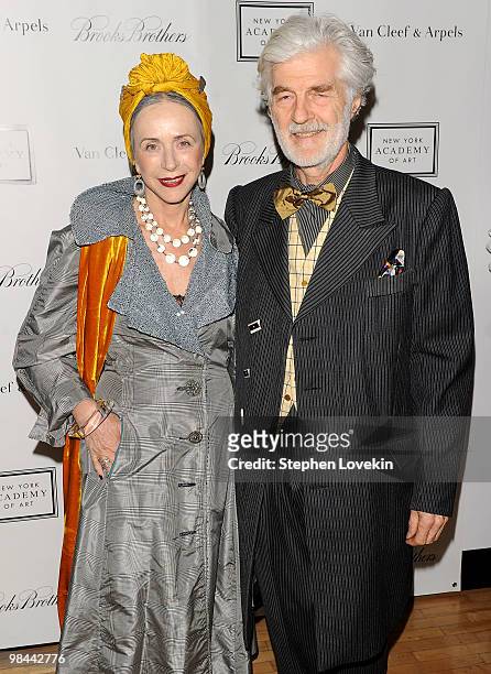 Artists Beatrix Ost and Ludwig Heller walk the red carpet during the 2010 Tribeca Ball at the New York Academy of Art on April 13, 2010 in New York...