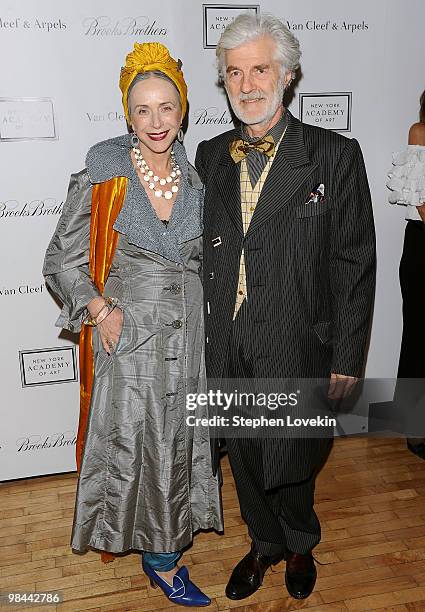 Artists Beatrix Ost and Ludwig Heller walk the red carpet during the 2010 Tribeca Ball at the New York Academy of Art on April 13, 2010 in New York...