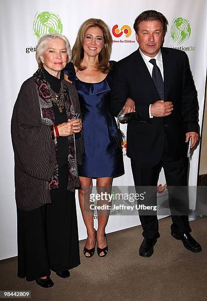 Actress Ellen Burstyn, Silda Spitzer and Actor Alec Baldwin attend the 9th annual The Art Of Giving benefit by Children For Children at Christie's on...