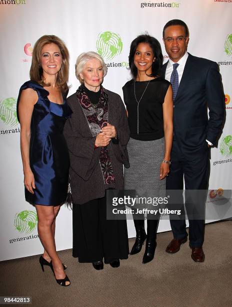 Silda Spitzer, Actress Ellen Burstyn, Andrea DuBois and Television personality Maurice DuBois attend the 9th annual The Art Of Giving benefit by...