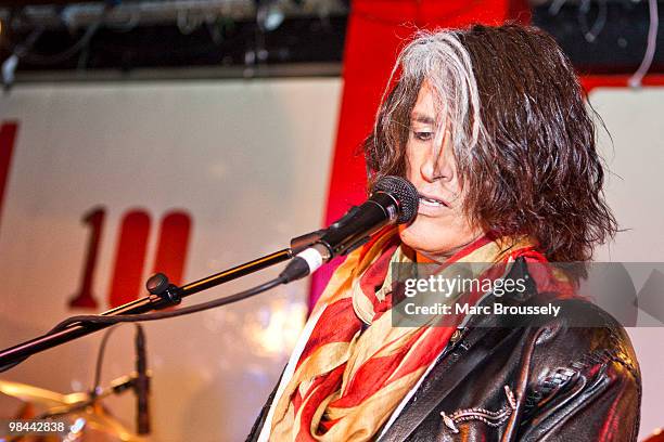 Joe Perry of the Joe Perry Project performs on stage at The 100 Club on April 13, 2010 in London, England.