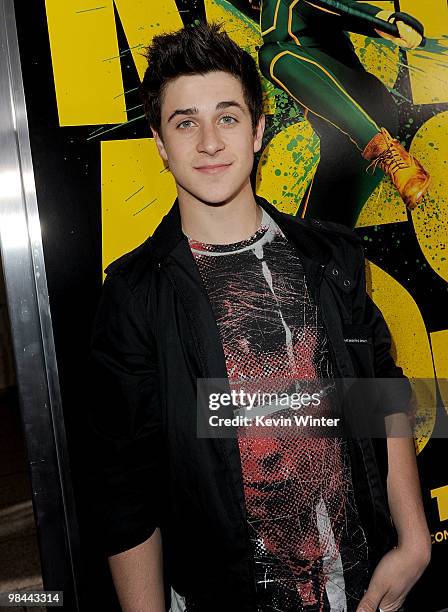 Actor David Henrie arrives at the premiere of Lionsgate's "Kick-Ass" held at The Cinerama Dome at the Arclight Hollywood on April 13, 2010 in Los...