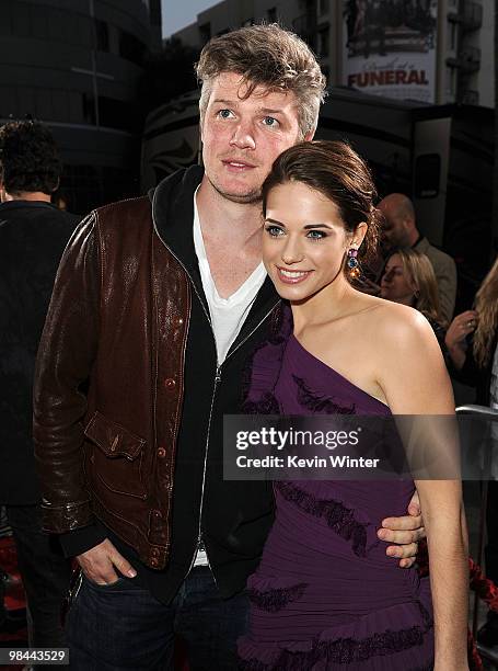 Producer Tarquin Pack and actress Lyndsy Fonseca arrive at the premiere of Lionsgate's "Kick-Ass" held at The Cinerama Dome at the Arclight Hollywood...