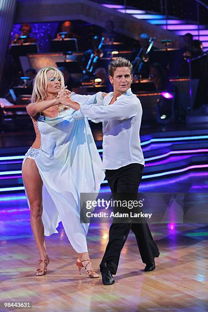 Episode 1004A" - Pamela Anderson and Damian Whitewood gave an encore performance of their Rumba on "Dancing with the Stars the Results Show,"...