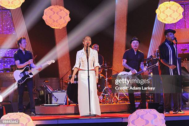 Episode 1004A" - Musical group Sade, headlined by lead vocalist Sade Adu, performed "Babyfather" on "Dancing with the Stars the Results Show,"...