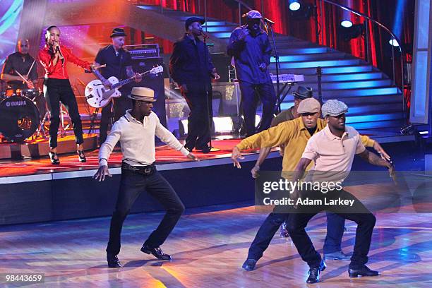 Episode 1004A" - Musical group Sade, headlined by lead vocalist Sade Adu, performed "Babyfather" on "Dancing with the Stars the Results Show,"...