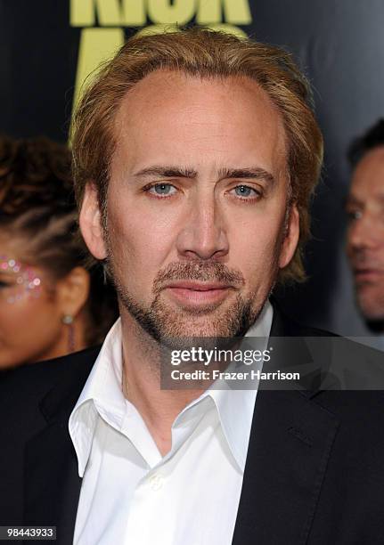 Actor Nicolas Cage arrives at the 'Kick-Ass' premiere held at ArcLight Hollywood on April 13, 2010 in Hollywood, California.